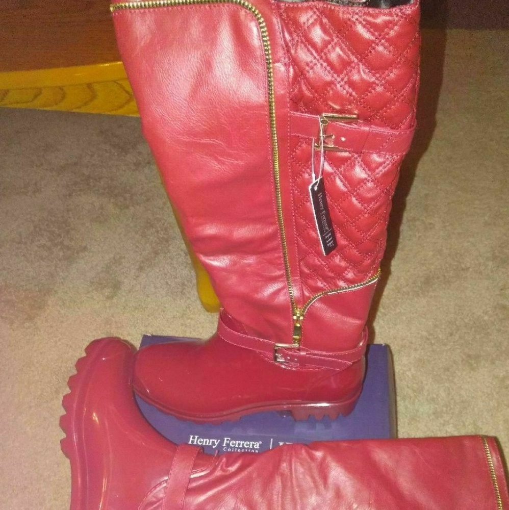 Henry Ferrera Red Boots NWT